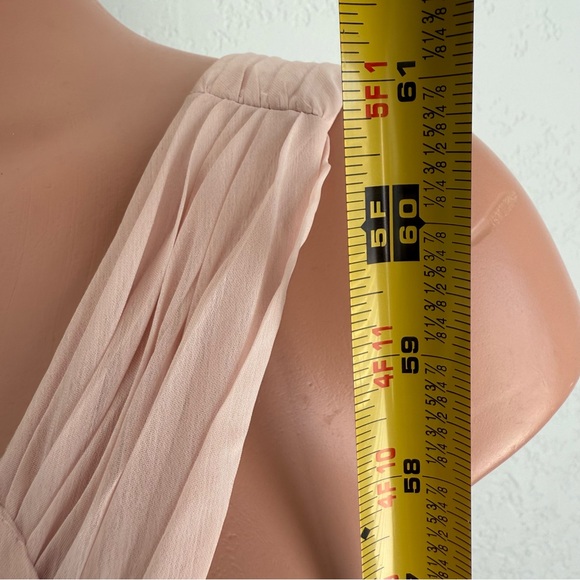 NWT Adrianna Papell Blush One-Shoulder Tiered Chiffon Gown - Picture 6 of 10